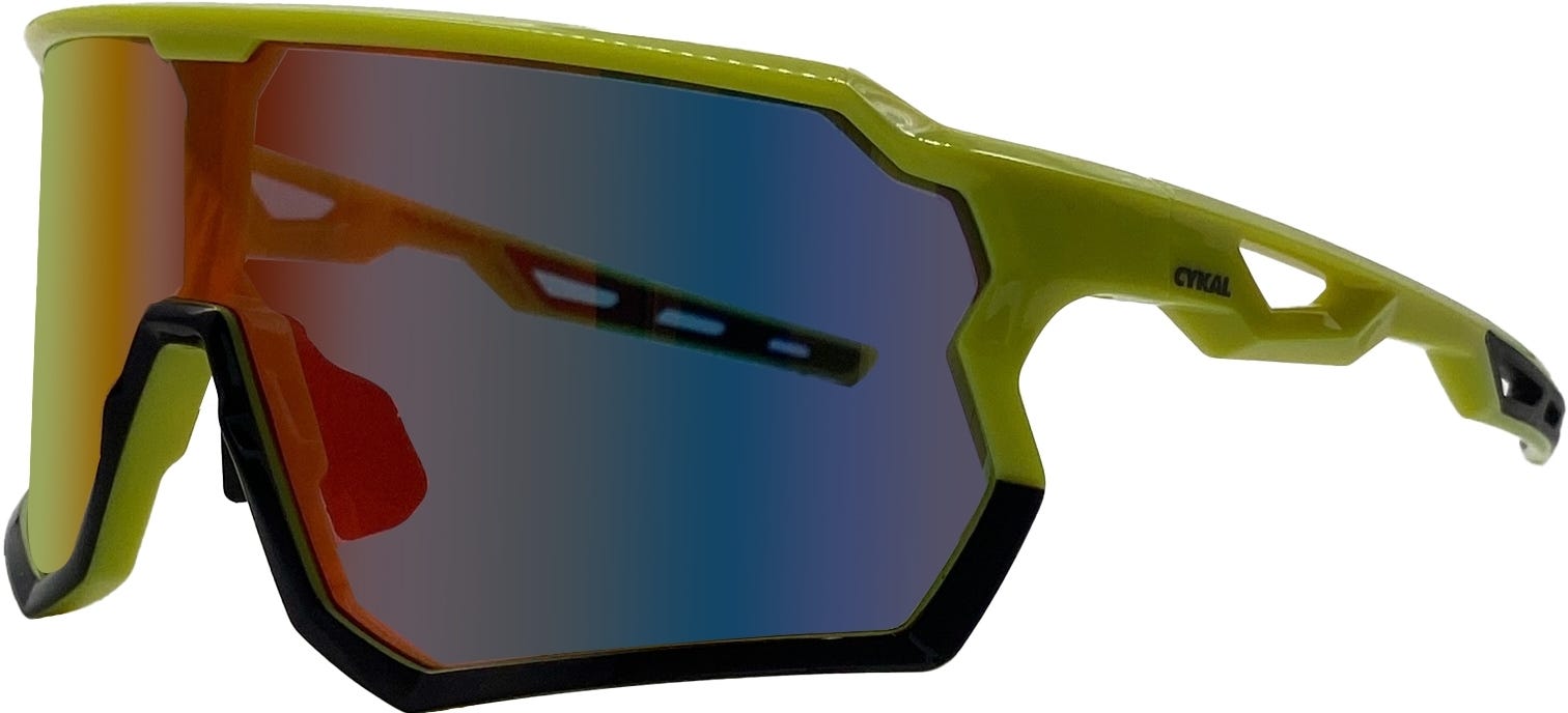 Cykal Spoke Sunglasses Mellow Yellow - Red Flash Lens