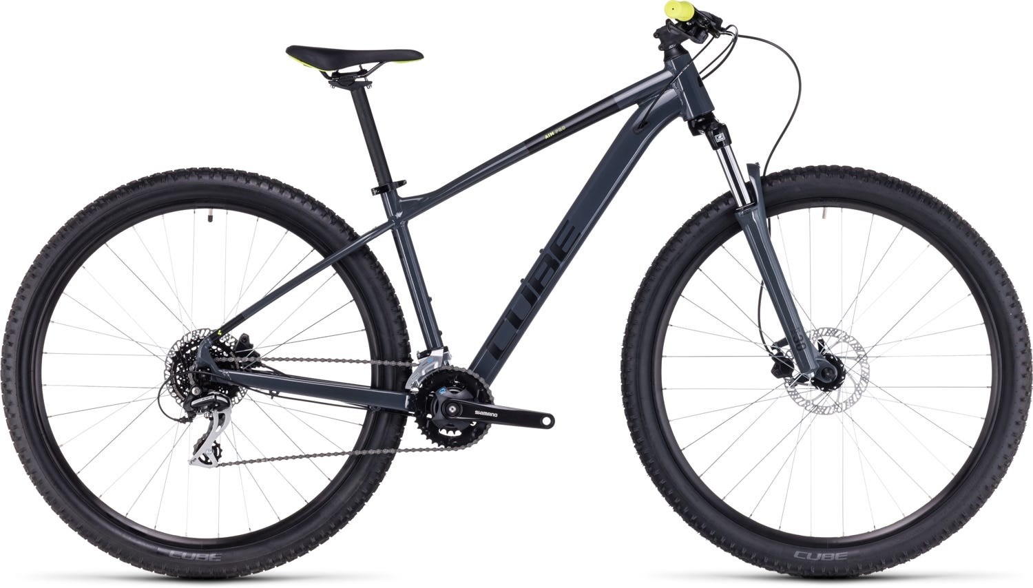 Cube Aim Pro Hardtail Mountain Bike grey'n'flashyellow
