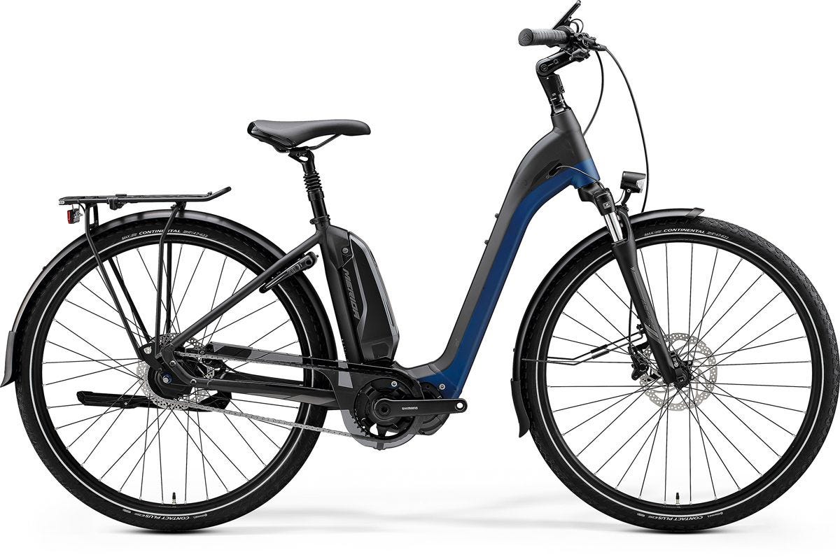 Merida eSpresso CIty 700 EQ Electric Hybrid Bike Matt Black Blue 2020