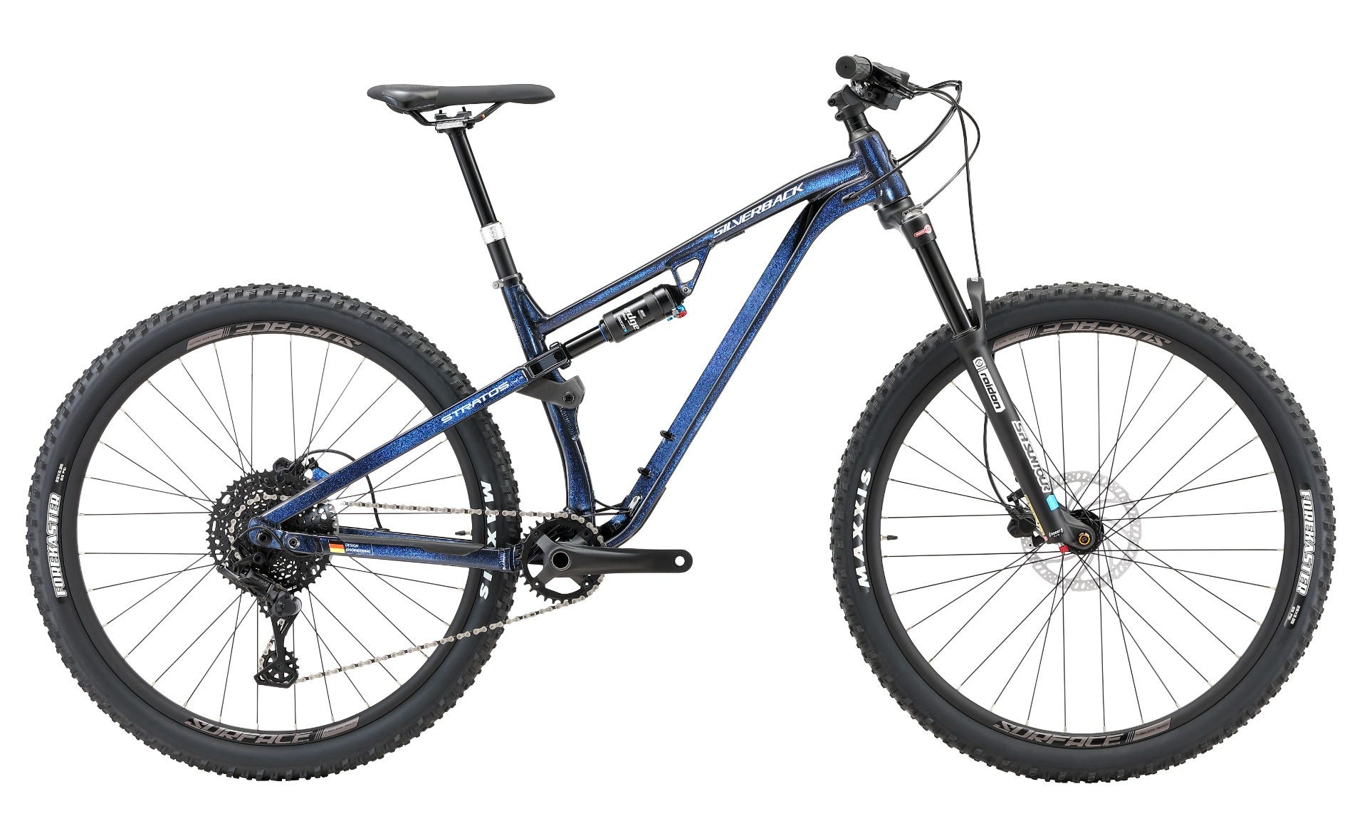 Silverback Stratos AL Comp MS Dual Suspension Mountain Bike Grey Blue