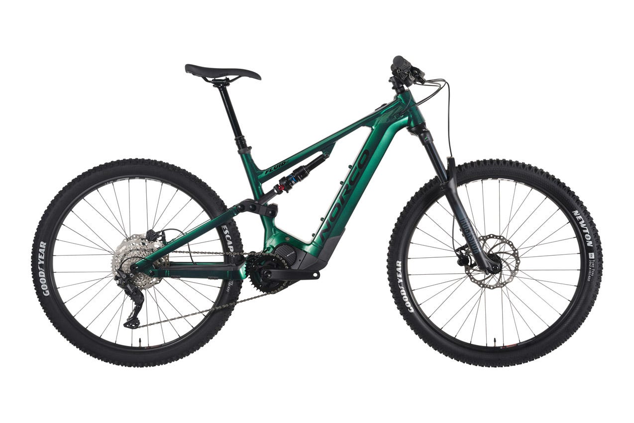 Norco Fluid VLT A2 Electric Dual Suspension Mountain Bike Green Black 720Wh Battery Included