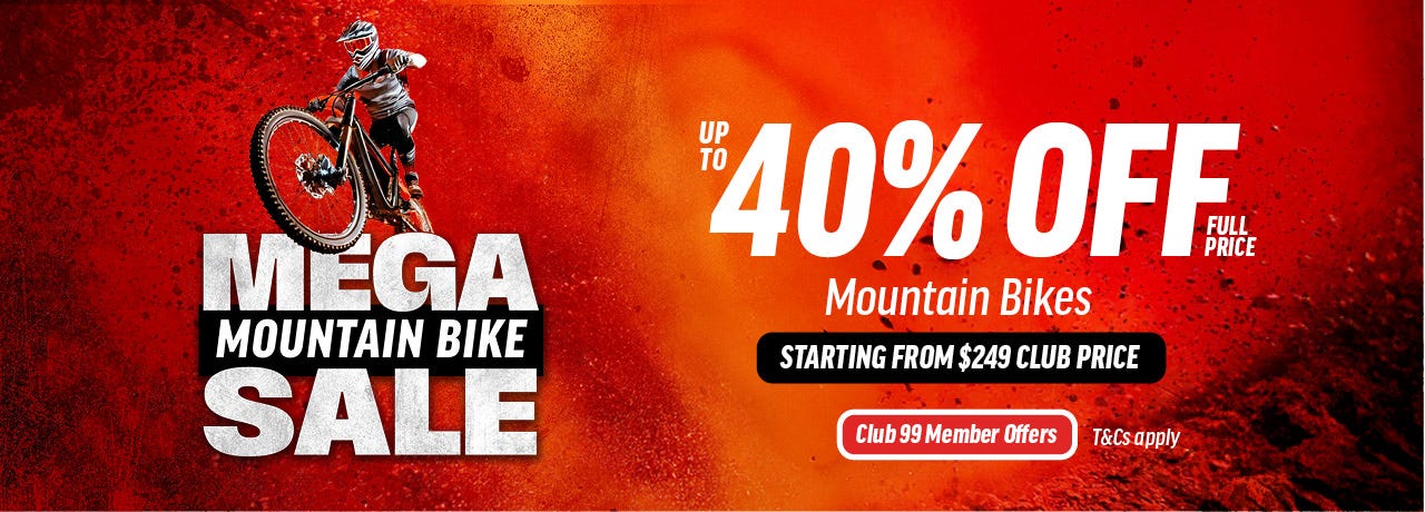 Up to 40% Off Full Price Mountain Bikes