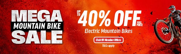 Up to 40% Off Full Price Electric Mountain Bikes