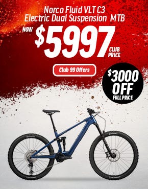 $3000 Off Full Price Norco Fluid VLT C3 Electric Dual Suspension  MTB