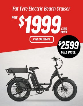 Fat Tyre Electric Beach Cruiser Only $1,999 Club Price