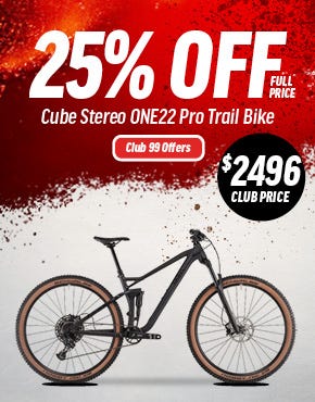 25% Off Full Price Cube Stereo ONE22 Pro Trail Bike