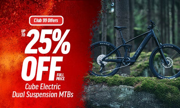 Up To 25% Off Full Price Cube Electric Dual Suspension MTBs
