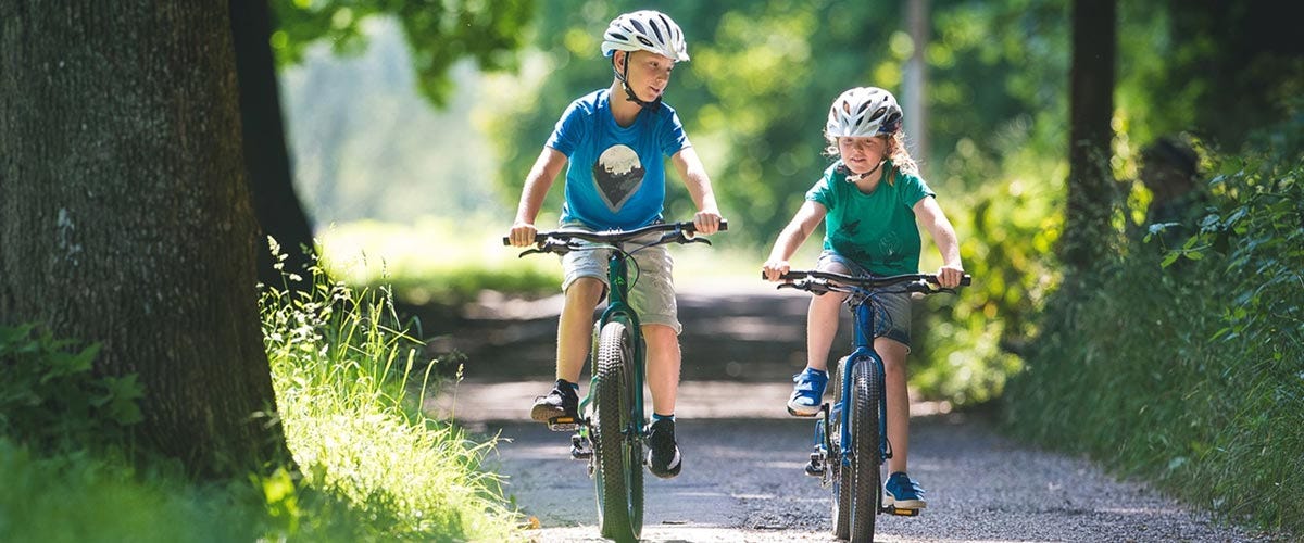 Kids riding Merida mountain bikes